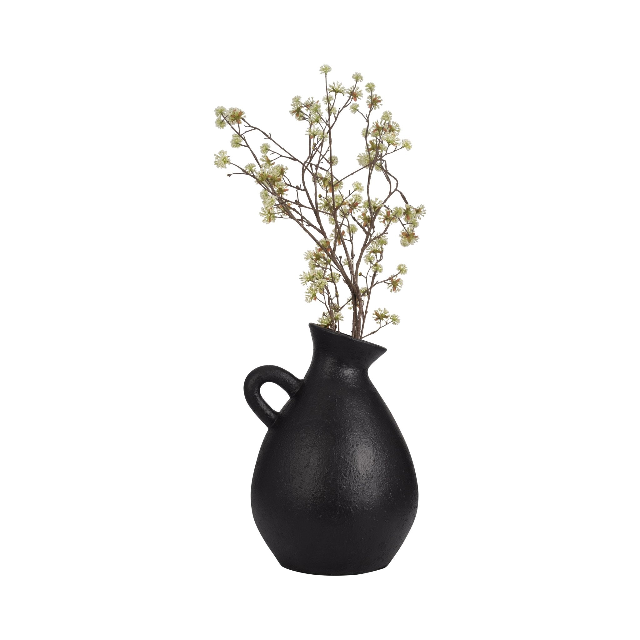 TERRACOTTA, 19" ORGANIC JUG WITH HANDLE, BLACK Vases and Jars| Sagebrook Home