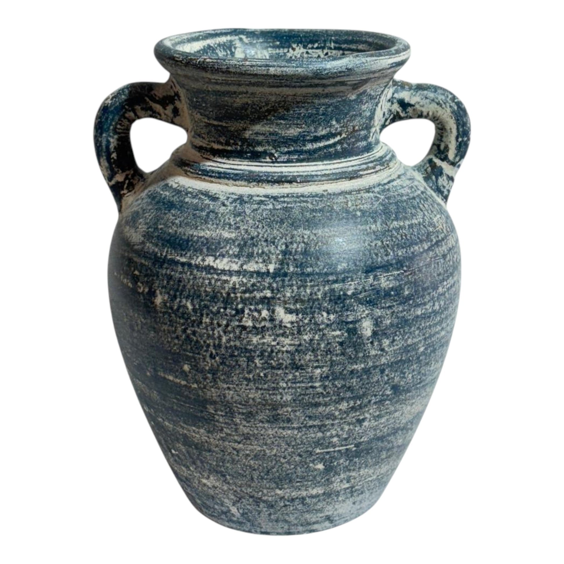 Terracotta, 9" Vase With Handles, Blue/white Vases and Jars| Sagebrook Home