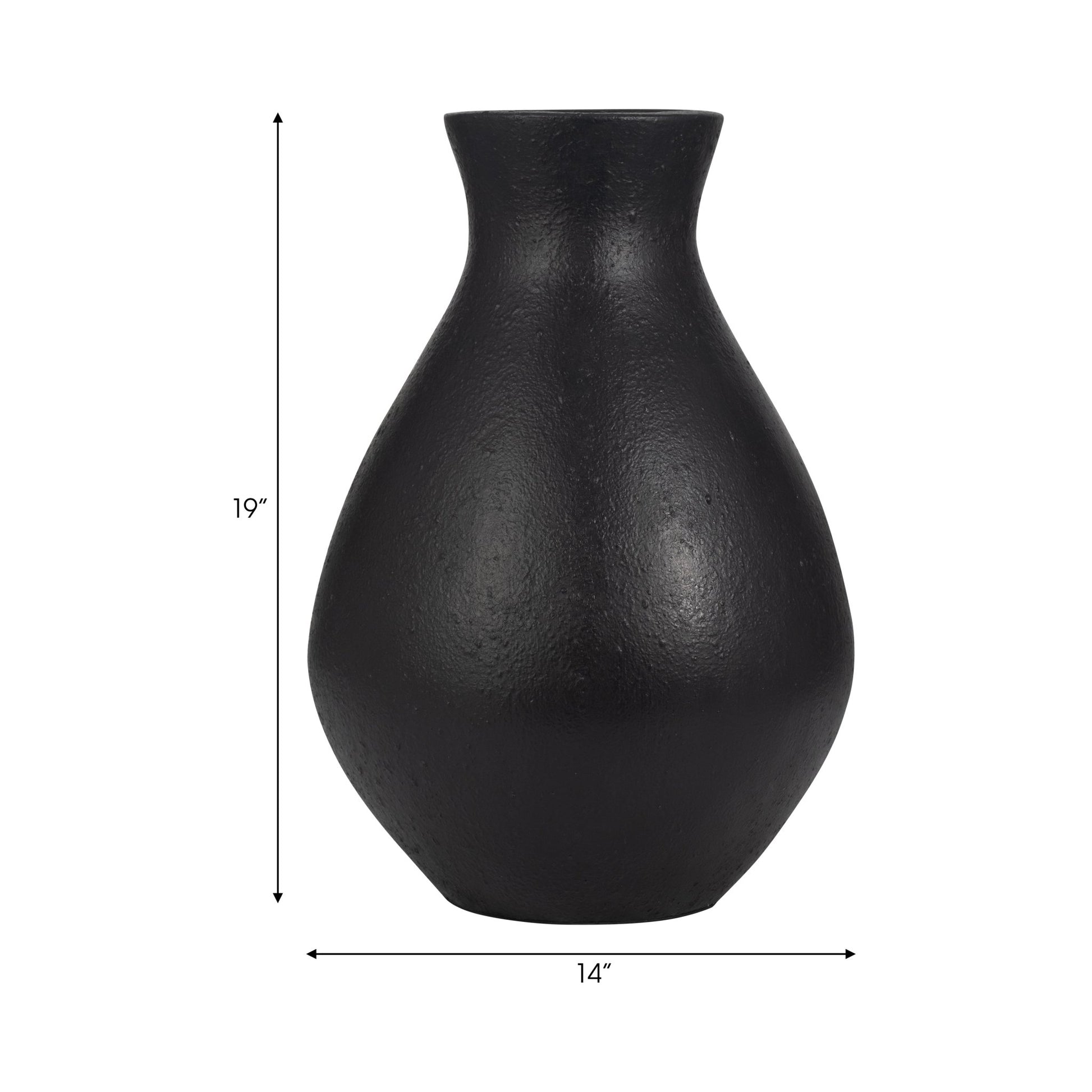 TERRACOTTA, ORGANIC VASE, BLACK/IVORY Vases and Jars| Sagebrook Home