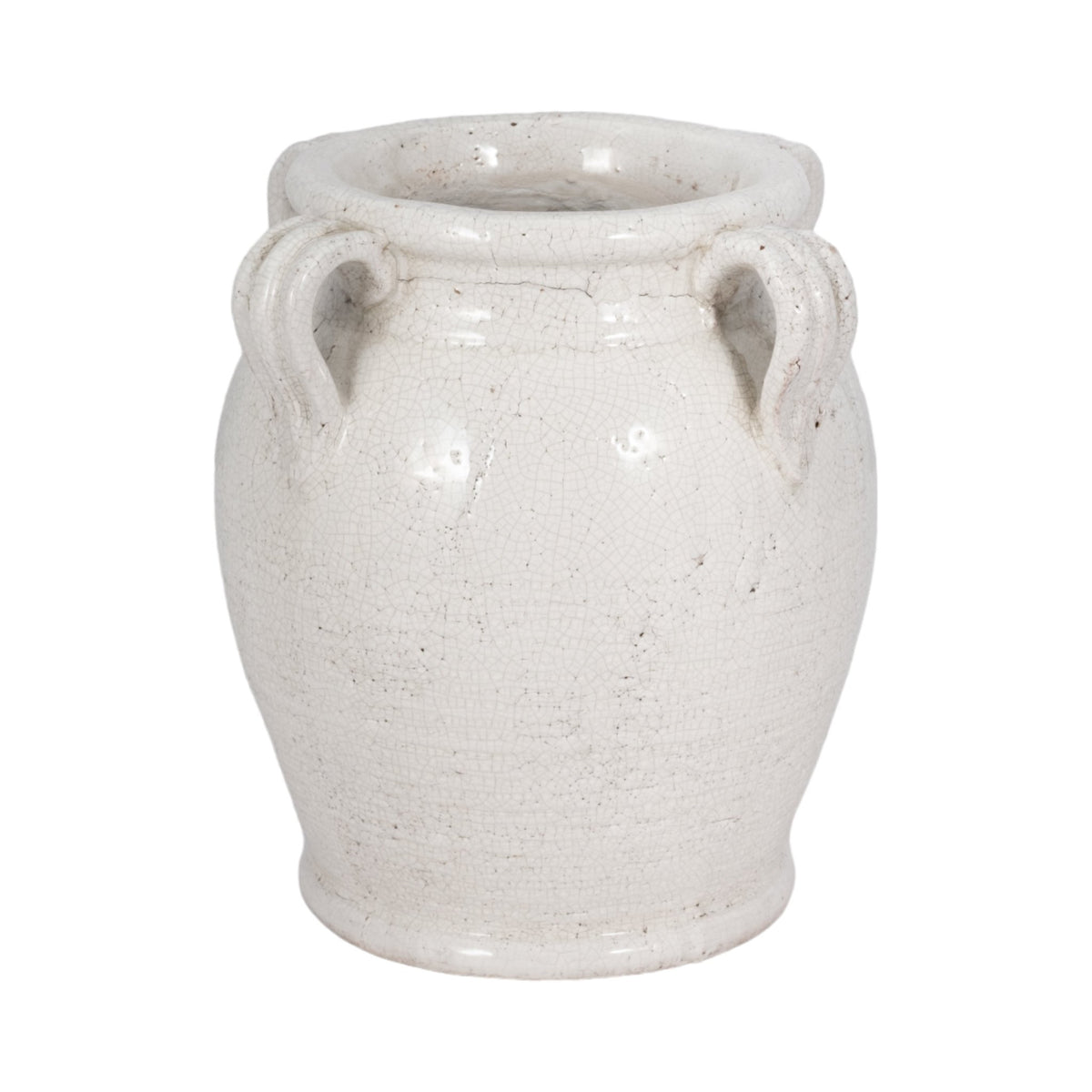 Terracotta Vase With Handles, White Crackle Vases and Jars| Sagebrook Home