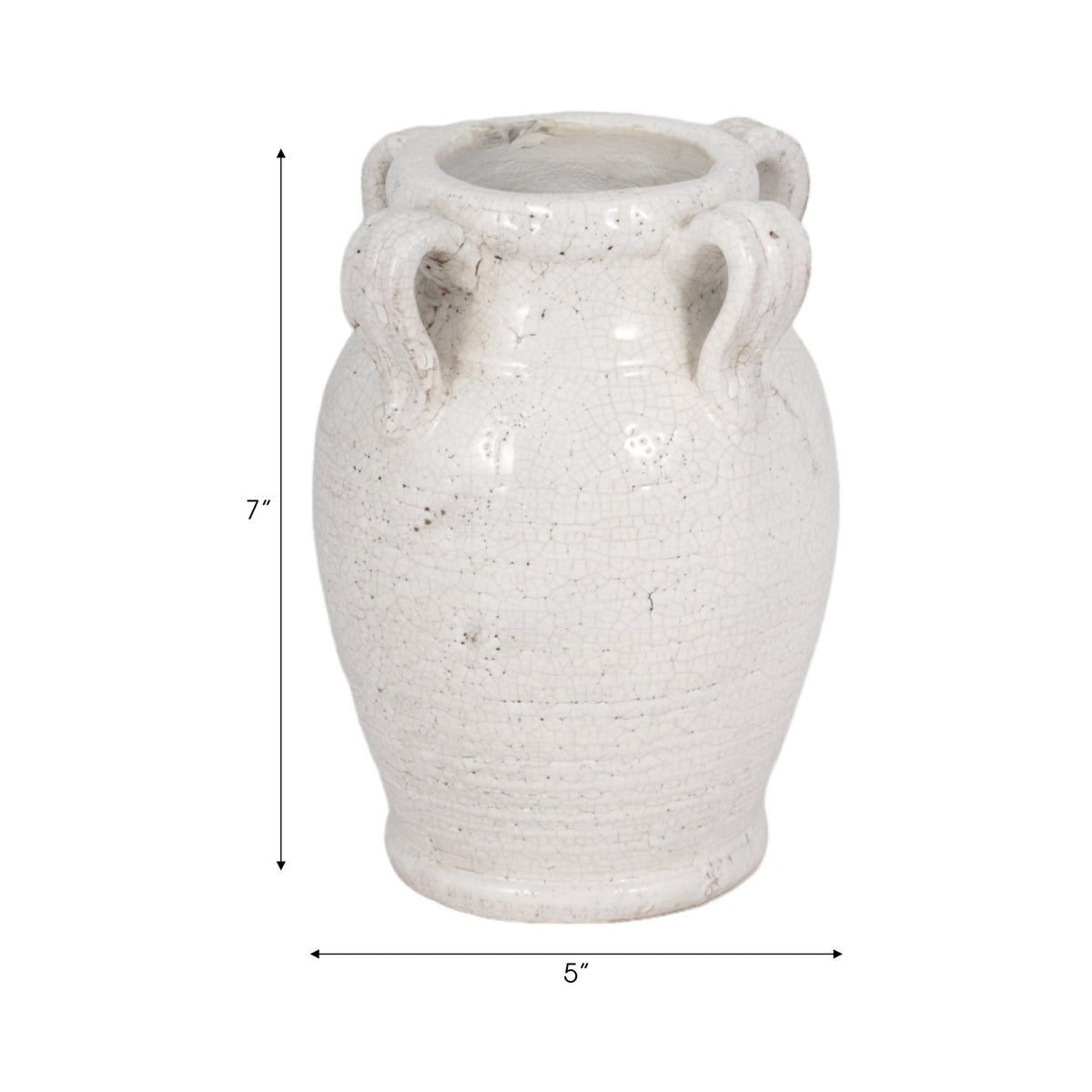 Terracotta Vase With Handles, White Crackle Vases and Jars| Sagebrook Home