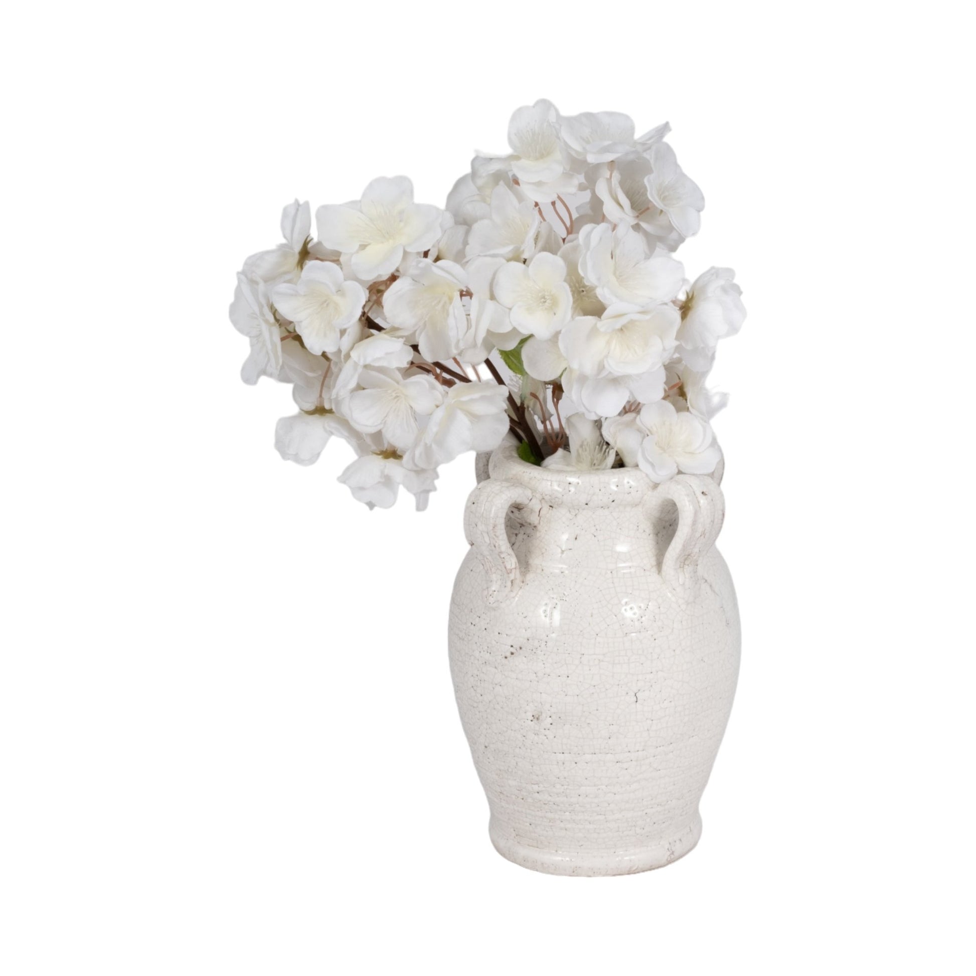 Terracotta Vase With Handles, White Crackle Vases and Jars| Sagebrook Home