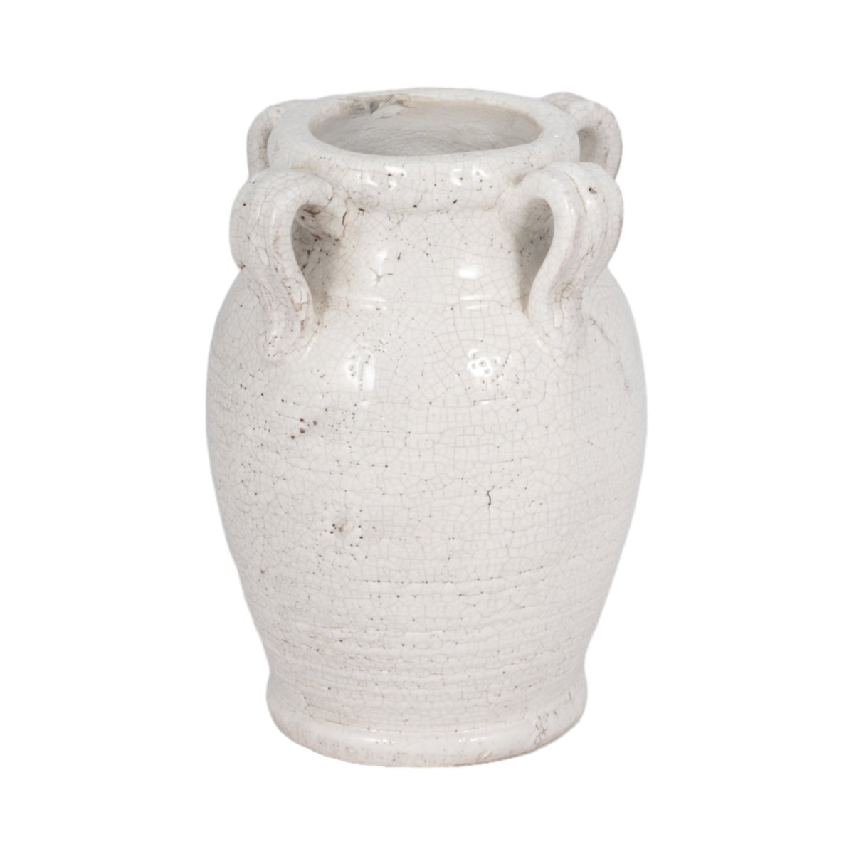 Terracotta Vase With Handles, White Crackle Vases and Jars| Sagebrook Home