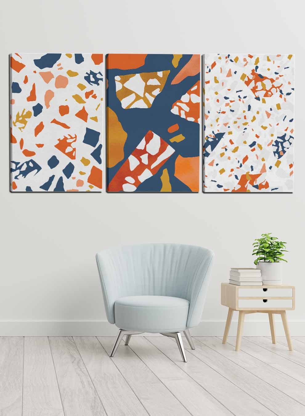 Terrazzo Pattern Paintings(set of 3) Paintings & Pictures| LOWHA