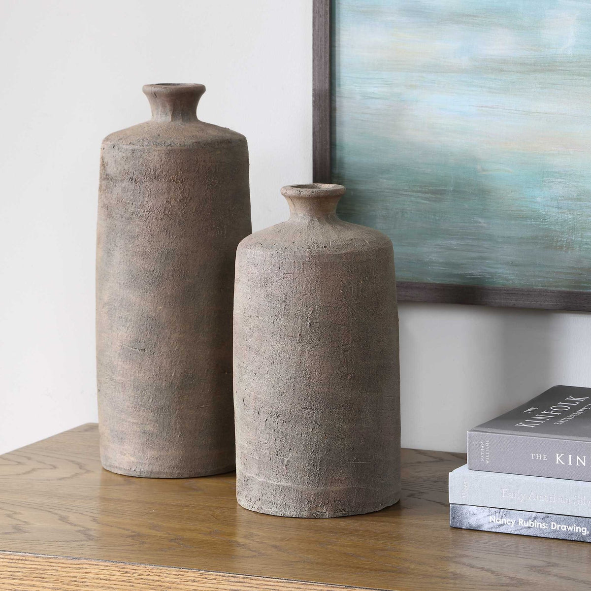Terrene Clay Vases, S/2 Vases and Jars| Uttermost