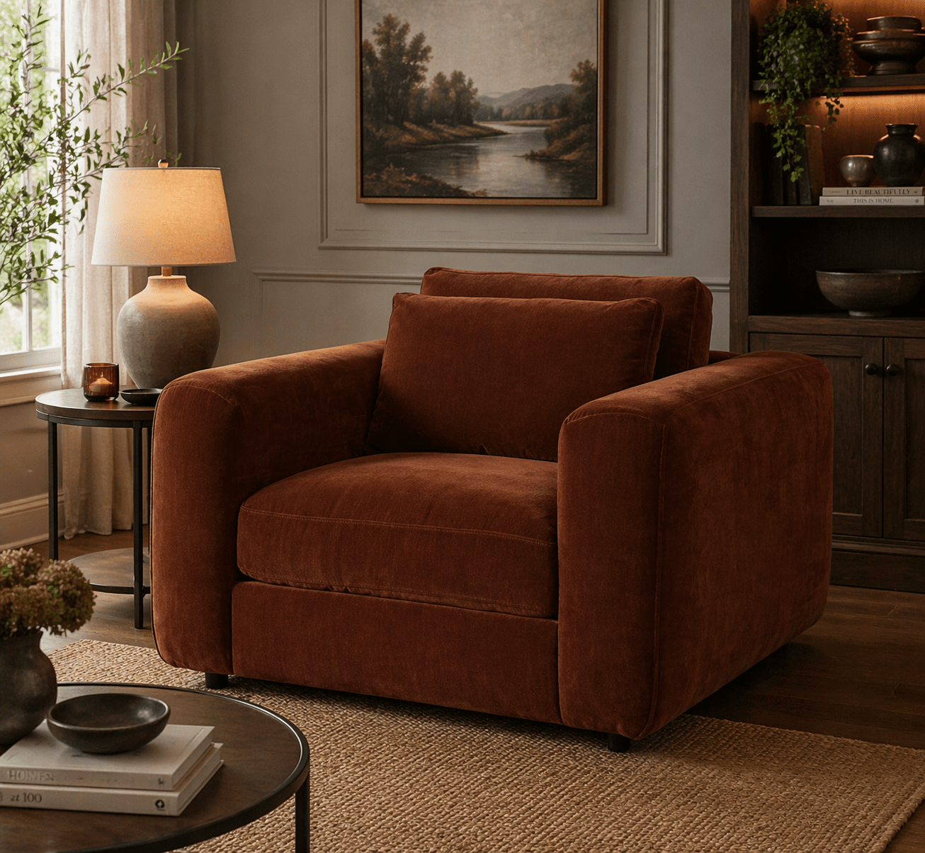 Terrona Arm Chair - Maroon