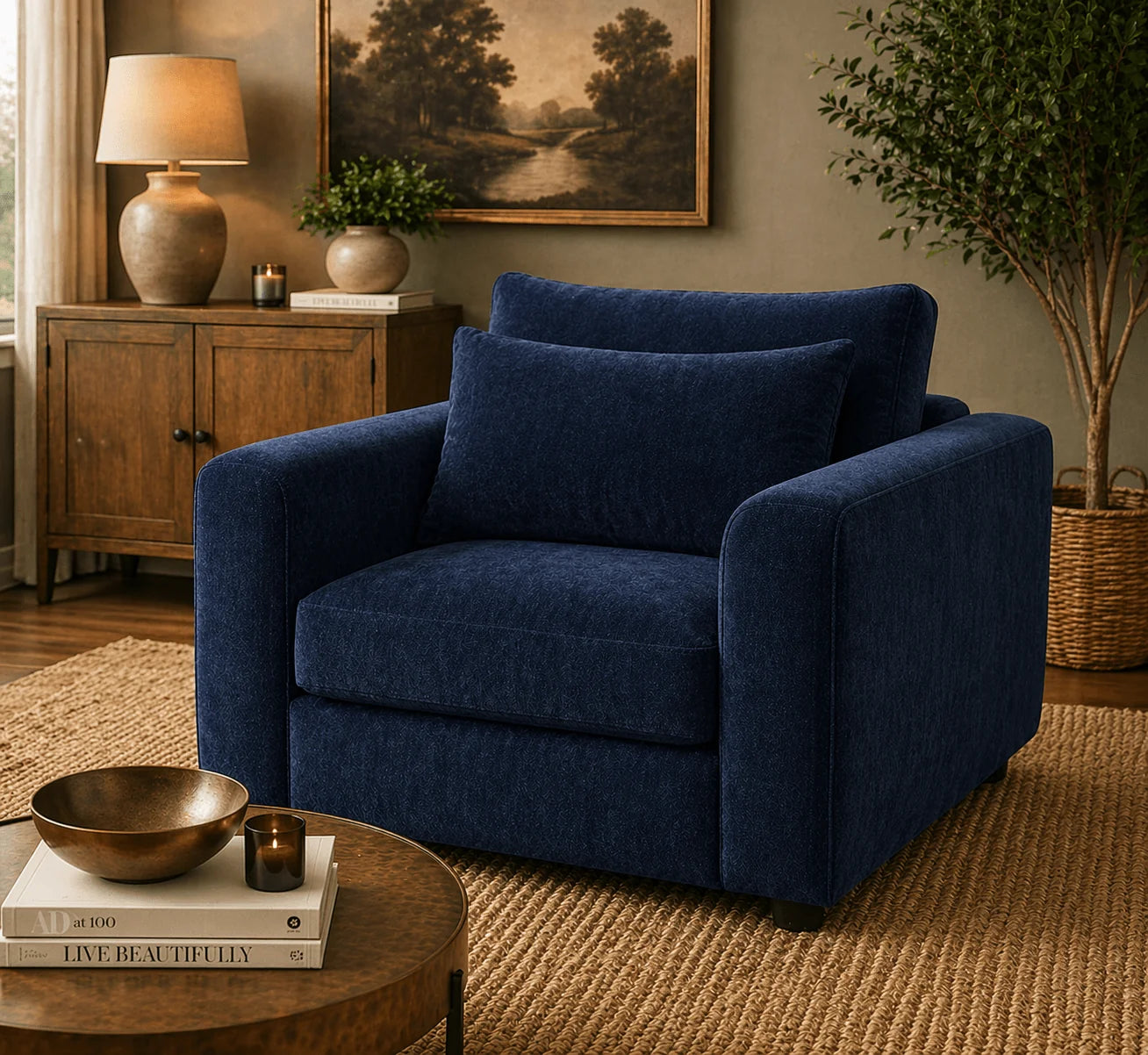 Terrona Arm Chair - Navy