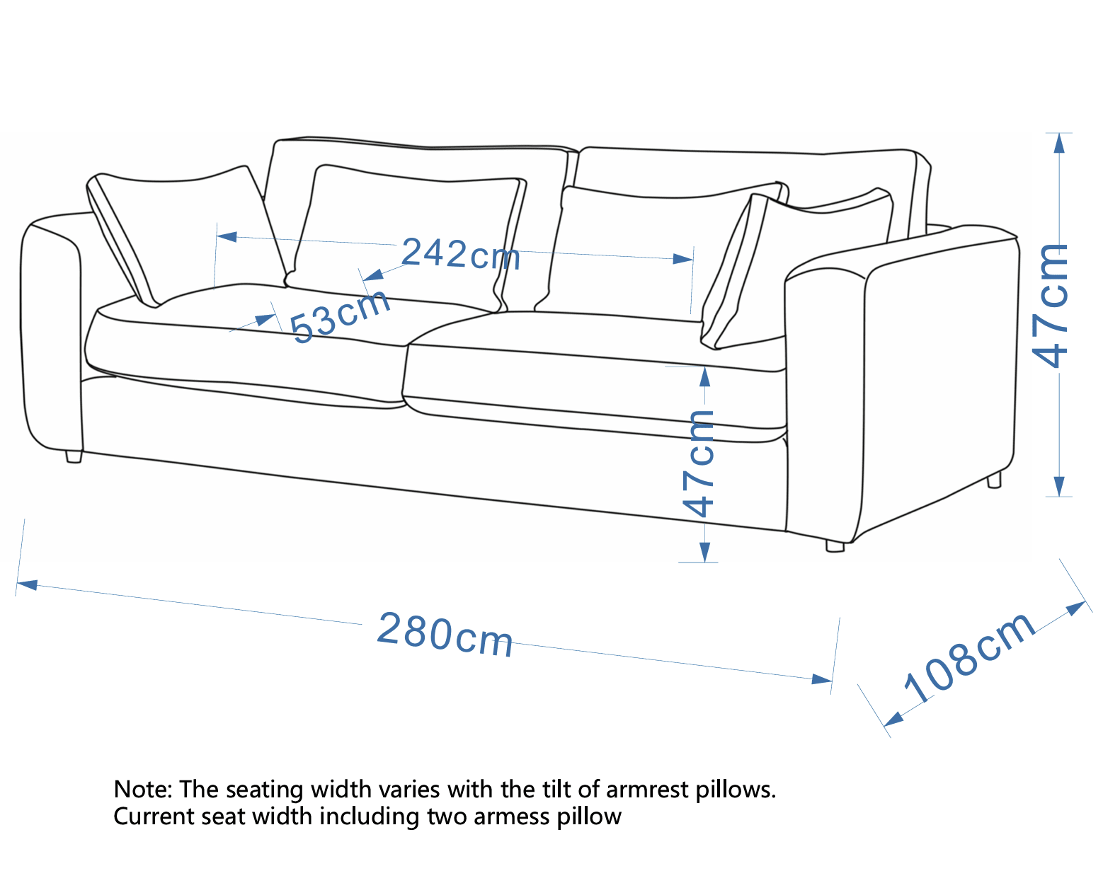 Terrona Rust Sofa 280cm Sofas & Loveseats| Roots Furniture