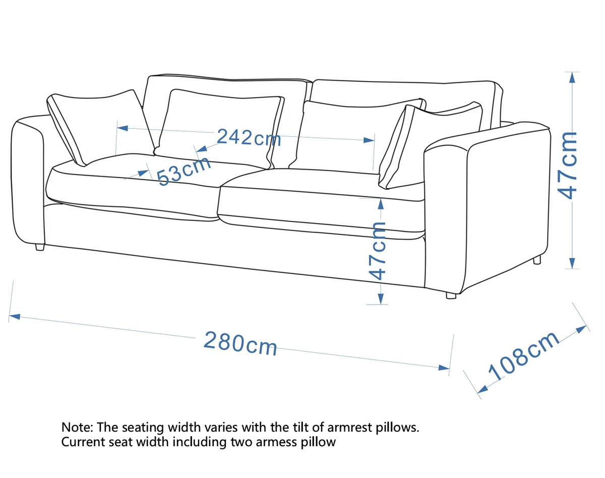 Terrona Rust Sofa 280cm - Maroon
