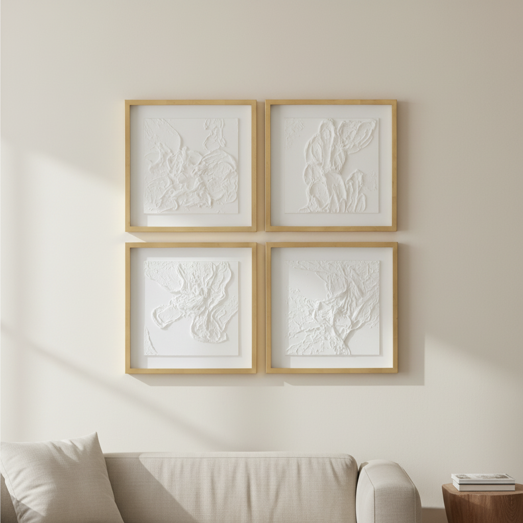 Textured Whispers Framed Print s/4 Paintings & Pictures| Uttermost