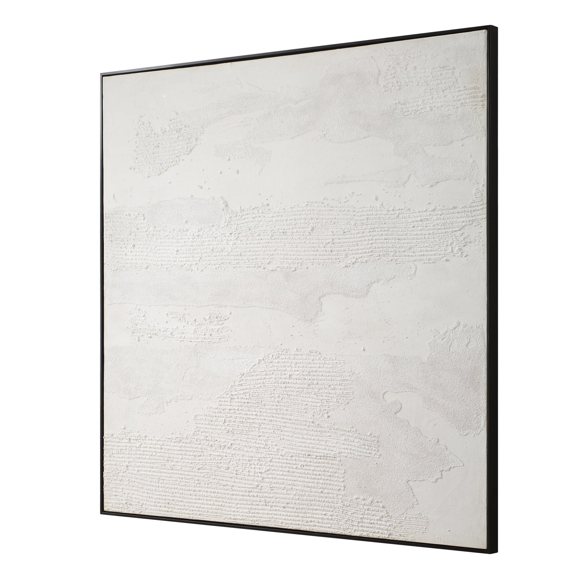 TEXTURED WHITE Hand Painted Canvas Wall Art| Uttermost