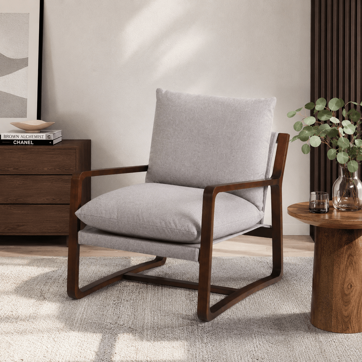 Theo Grey Accent Chair Chairs| Roots Furniture