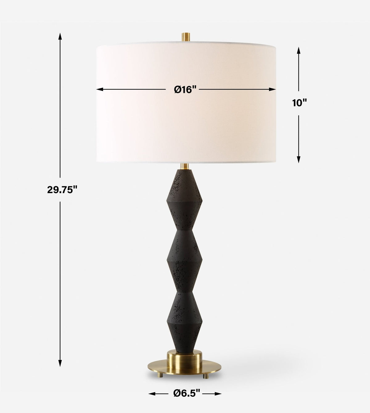Threefold Black Stone Table Lamp Table Lamps| Uttermost