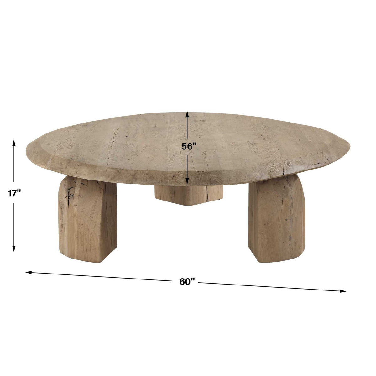 Tiernan Reclaimed Oak Round Coffee Table Coffee Tables| Uttermost