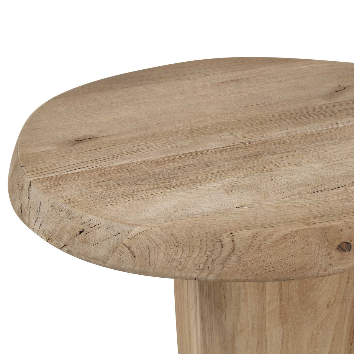 Tiernan Reclaimed Oak Round Side Table Accent & End Tables| Uttermost