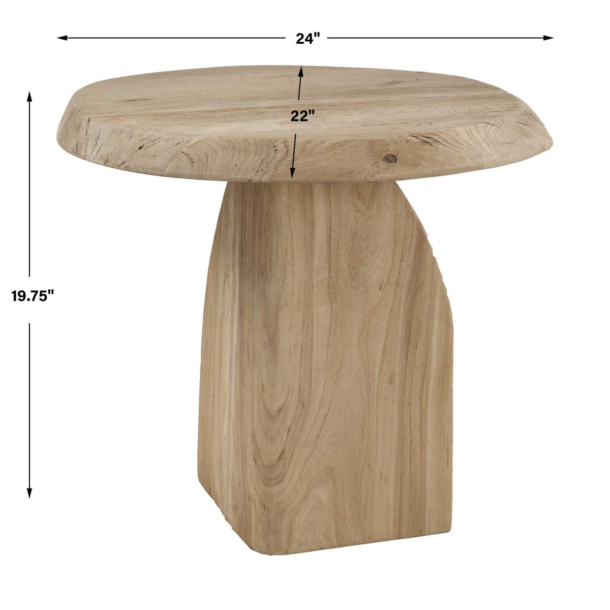 Tiernan Reclaimed Oak Round Side Table Accent & End Tables| Uttermost