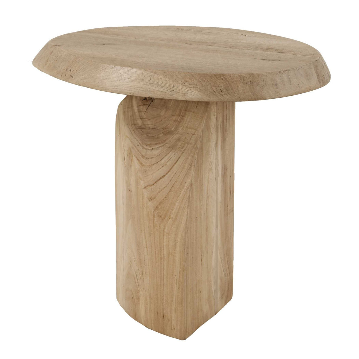 Tiernan Reclaimed Oak Round Side Table Accent & End Tables| Uttermost