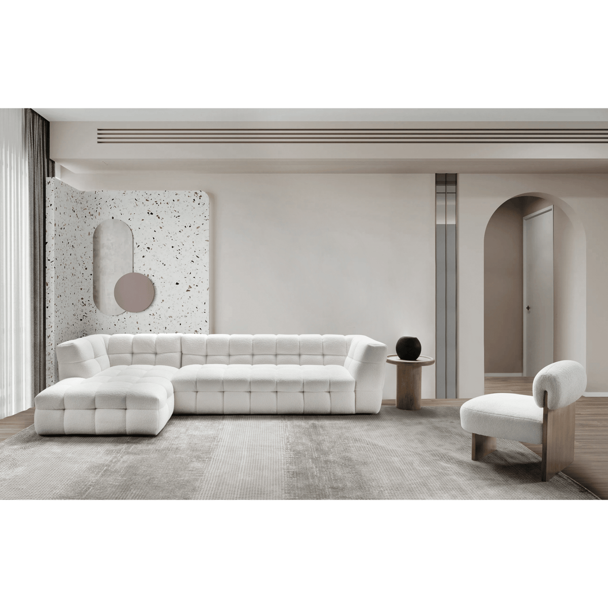 Timeless Classic Cream Right Arm Facing Sofa Sectionals| Roots Furniture