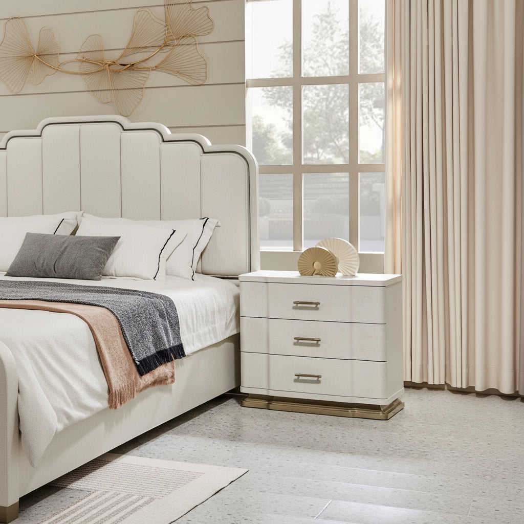 Timeless Tranquility White Night Stand Table Nightstands| Roots Furniture