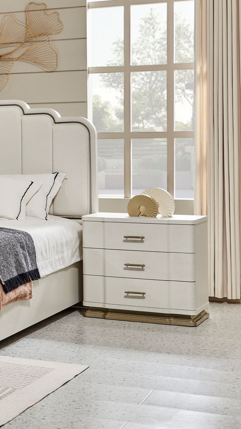 Timeless Tranquility White Night Stand Table - Al Rugaib Furniture