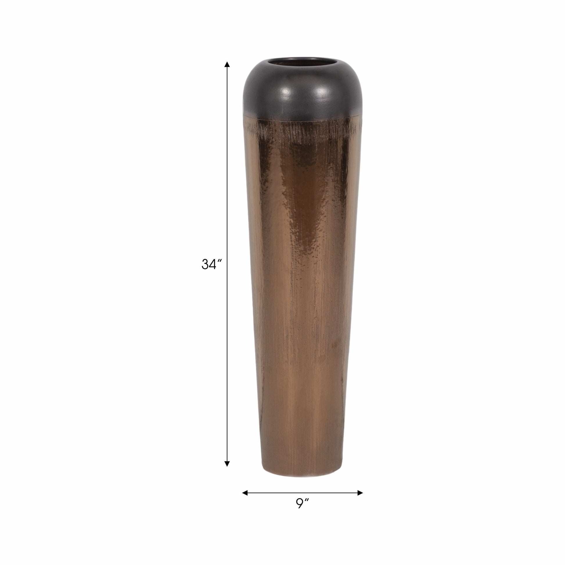 Tiziano Ceramic Bronze Floor Vase Vases and Jars| Sagebrook Home
