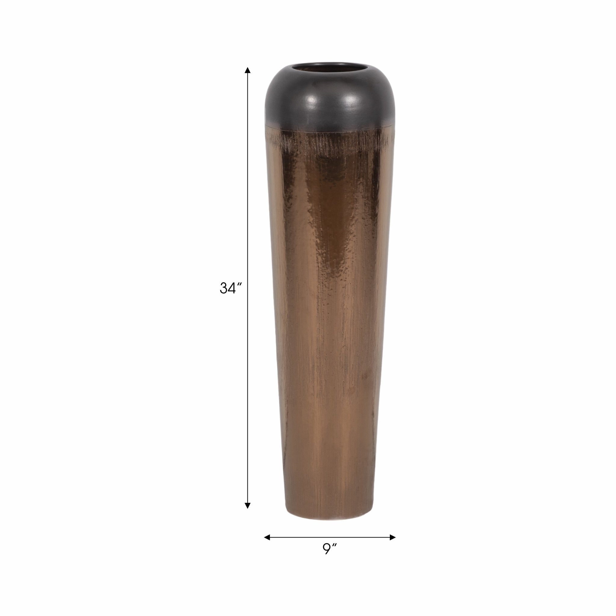 Tiziano Ceramic Bronze Floor Vase Vases and Jars| Sagebrook Home