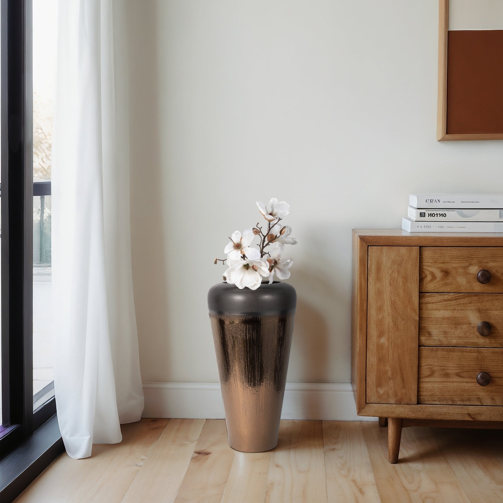 Tiziano Ceramic Bronze Floor Vase Vases and Jars| Sagebrook Home