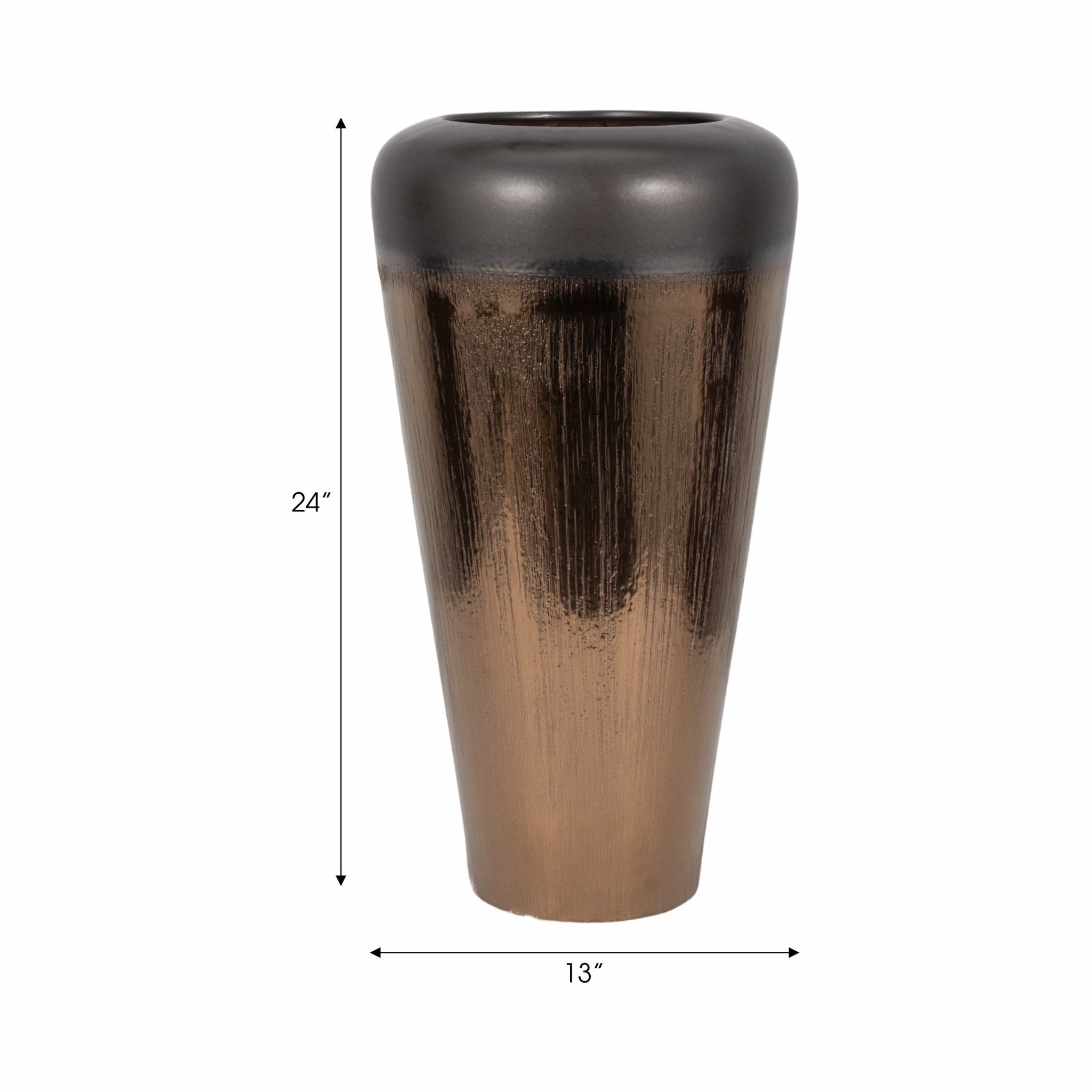 Tiziano Ceramic Bronze Floor Vase Vases and Jars| Sagebrook Home