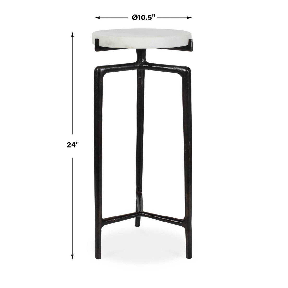 Tobias White Marble Slab Drink Table Accent & End Tables| Uttermost