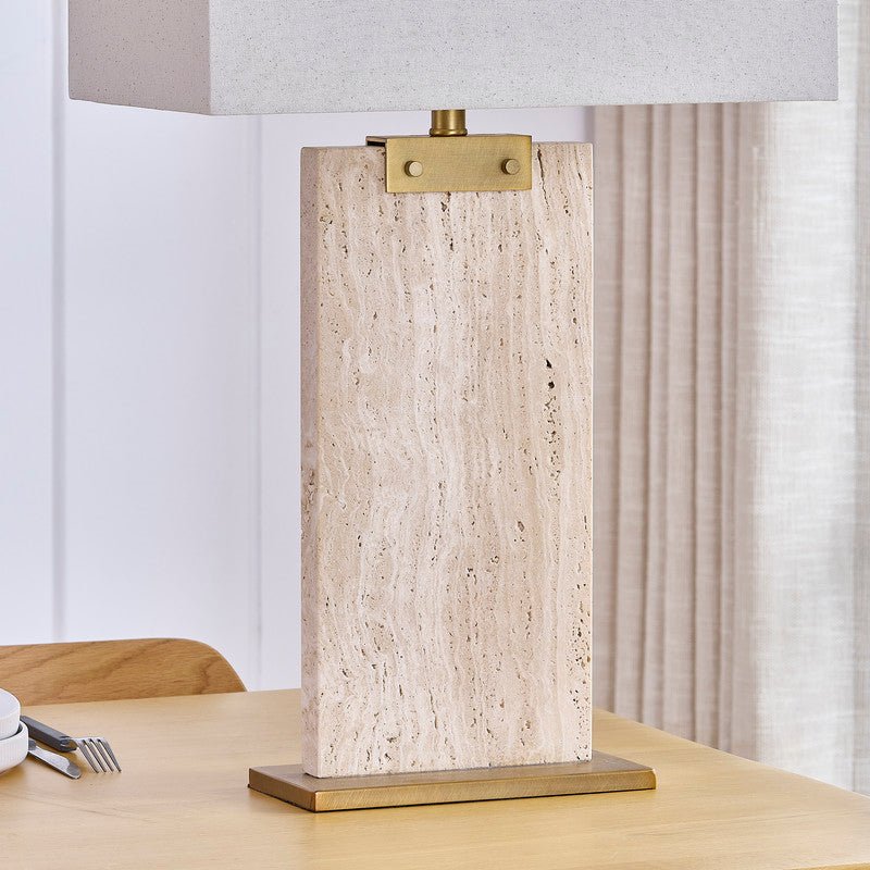 Topaz Travertine Table Lamp - Al Rugaib Furniture