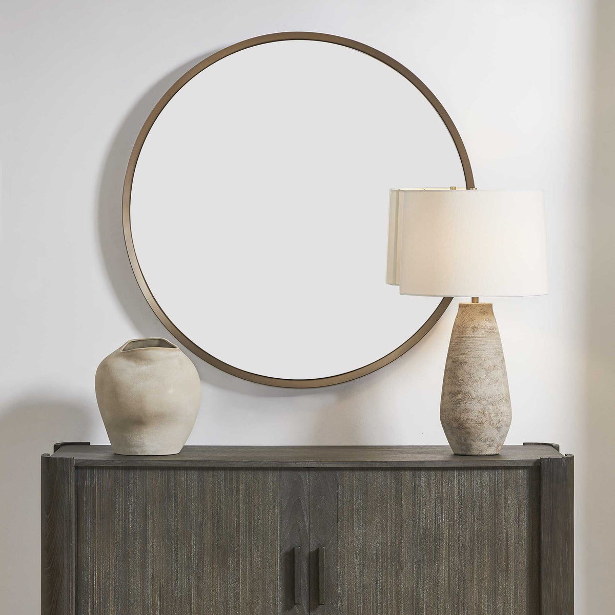 Torrado Round Bronze Mirror Mirrors| Uttermost