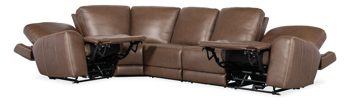 Torres 5 Piece Sectional with Power Recline & Power Headrest Recliners| Hooker