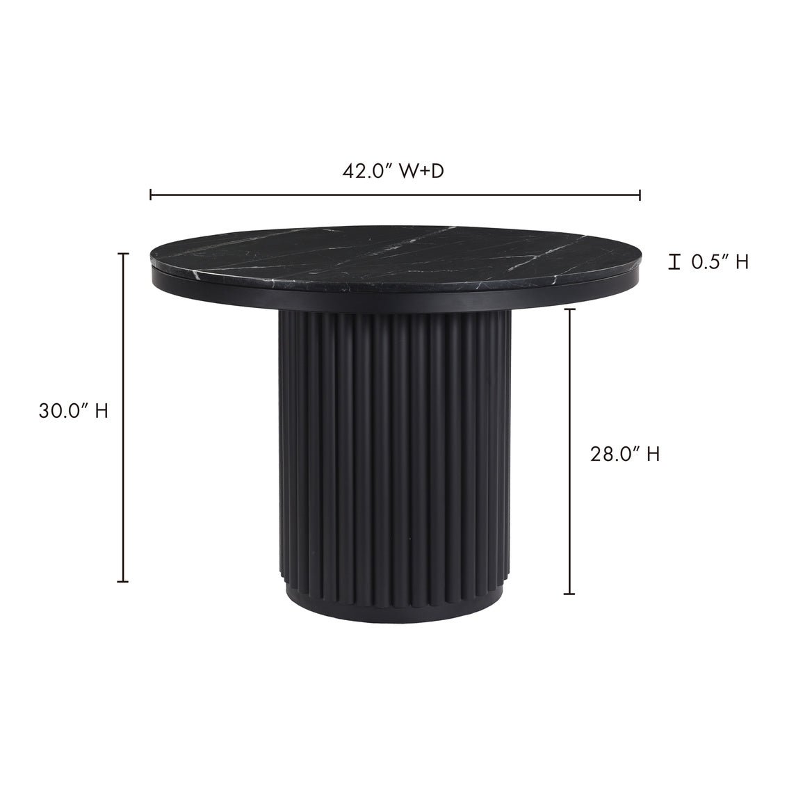 Tower Dining Table Black Marble Counter Tables| Moe's Home