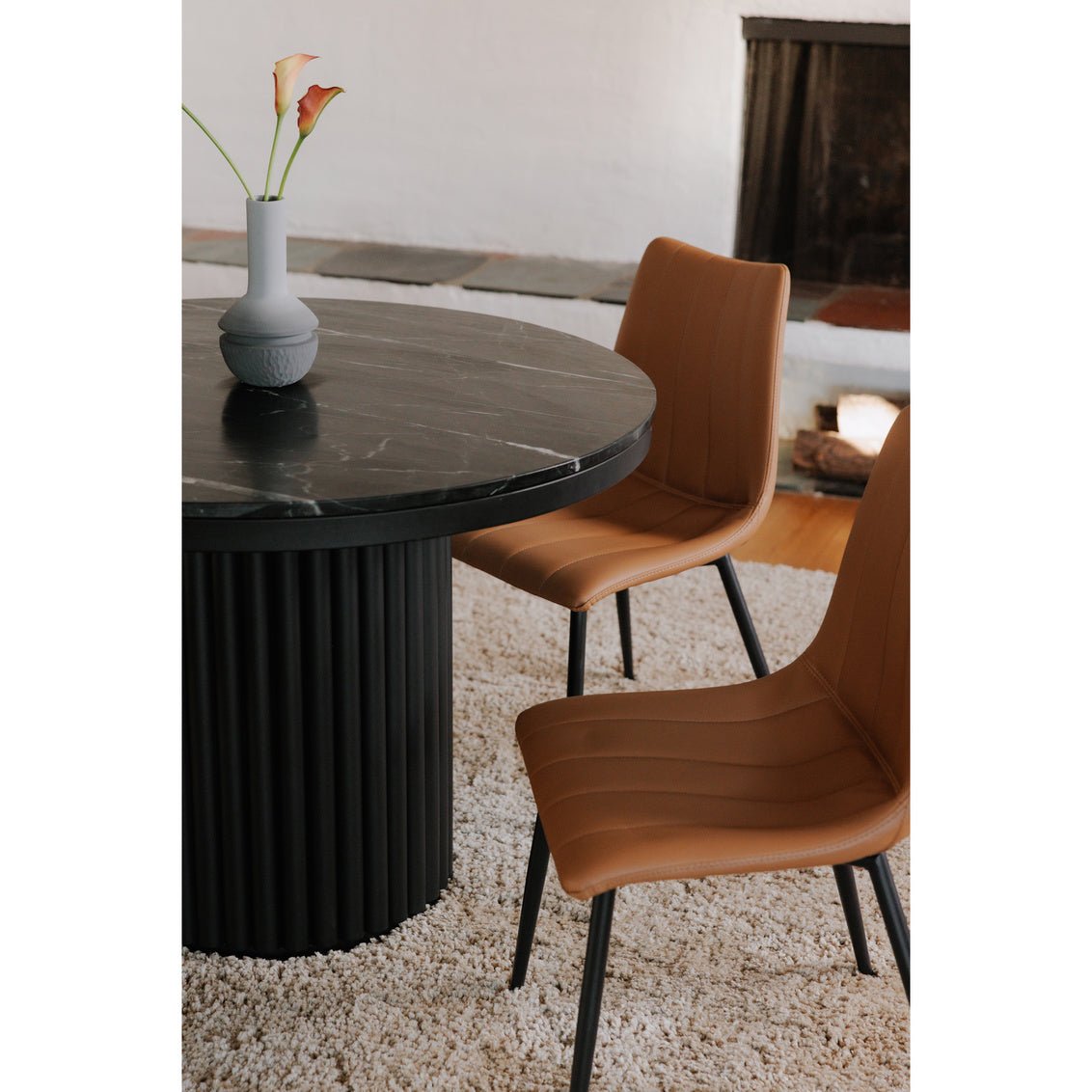 Tower Dining Table Black Marble Counter Tables| Moe's Home