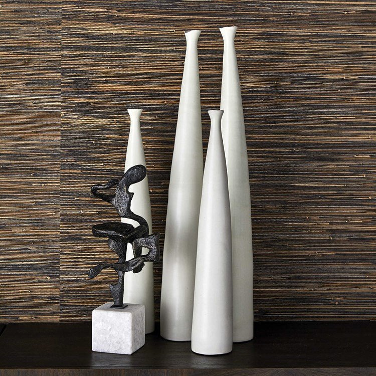 Tower Vases - White Sand, S/2, 2 Cpaintingons Vases and Jars| Uttermost