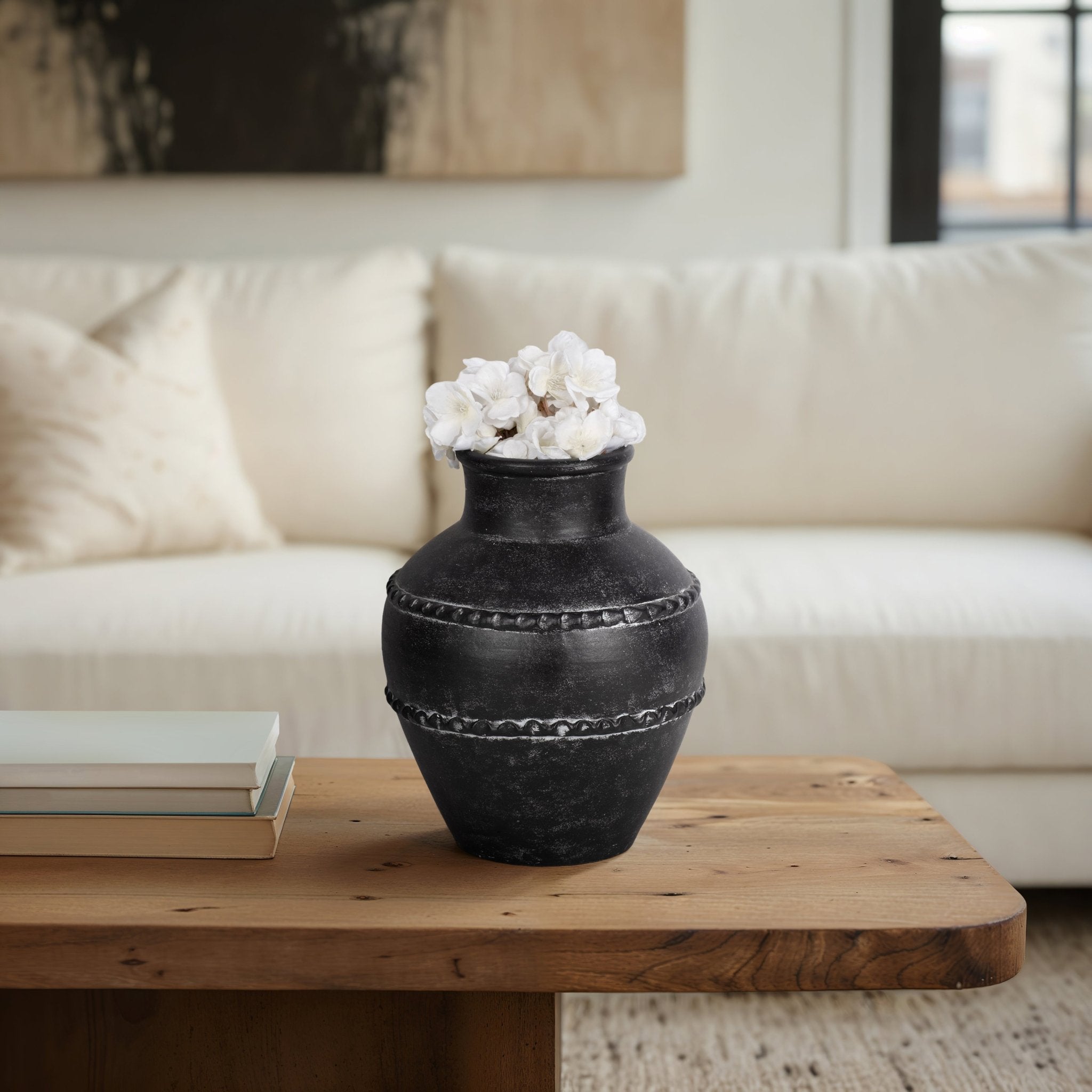 Traditional Terracotta Vase, Black Vases and Jars| Sagebrook Home