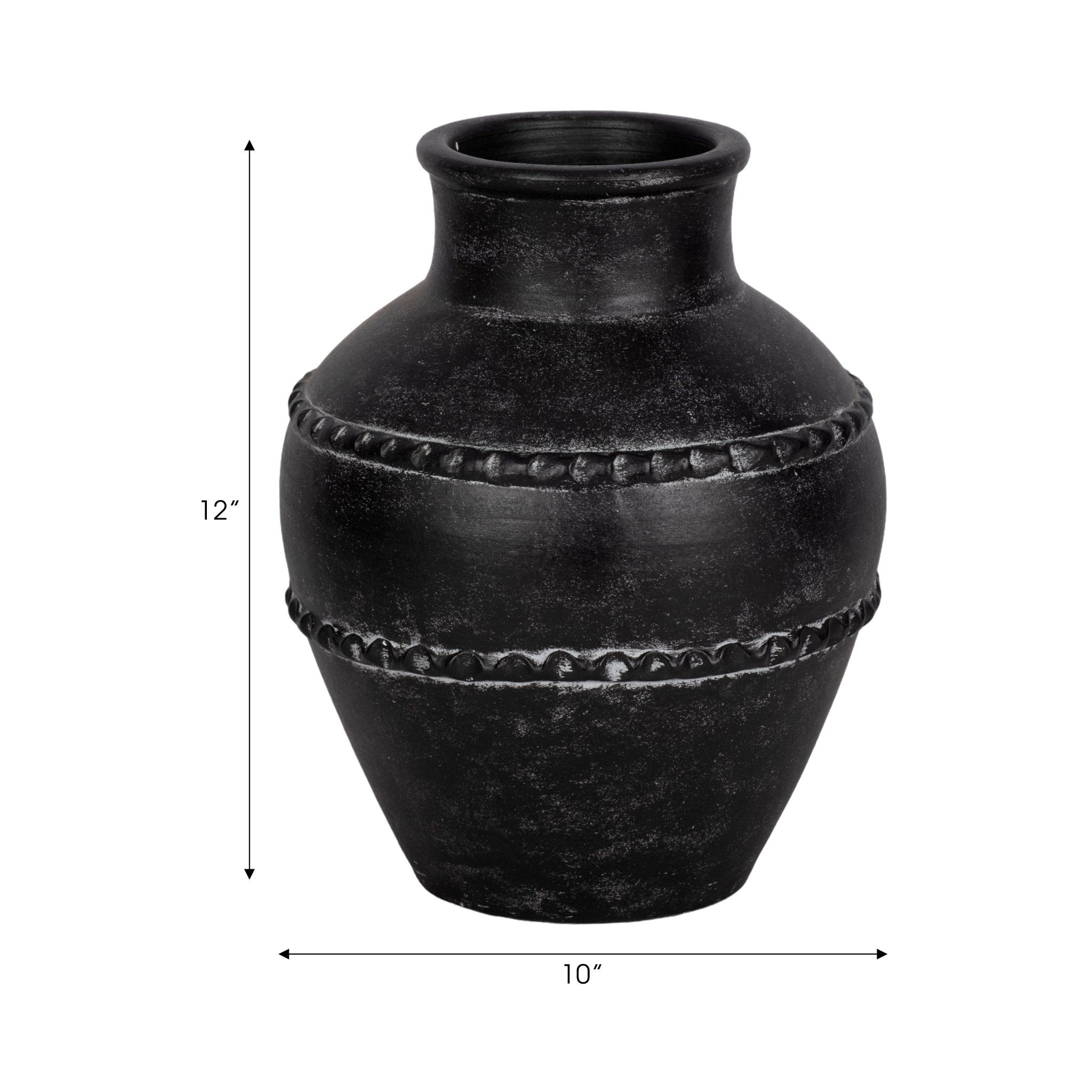 Traditional Terracotta Vase, Black Vases and Jars| Sagebrook Home