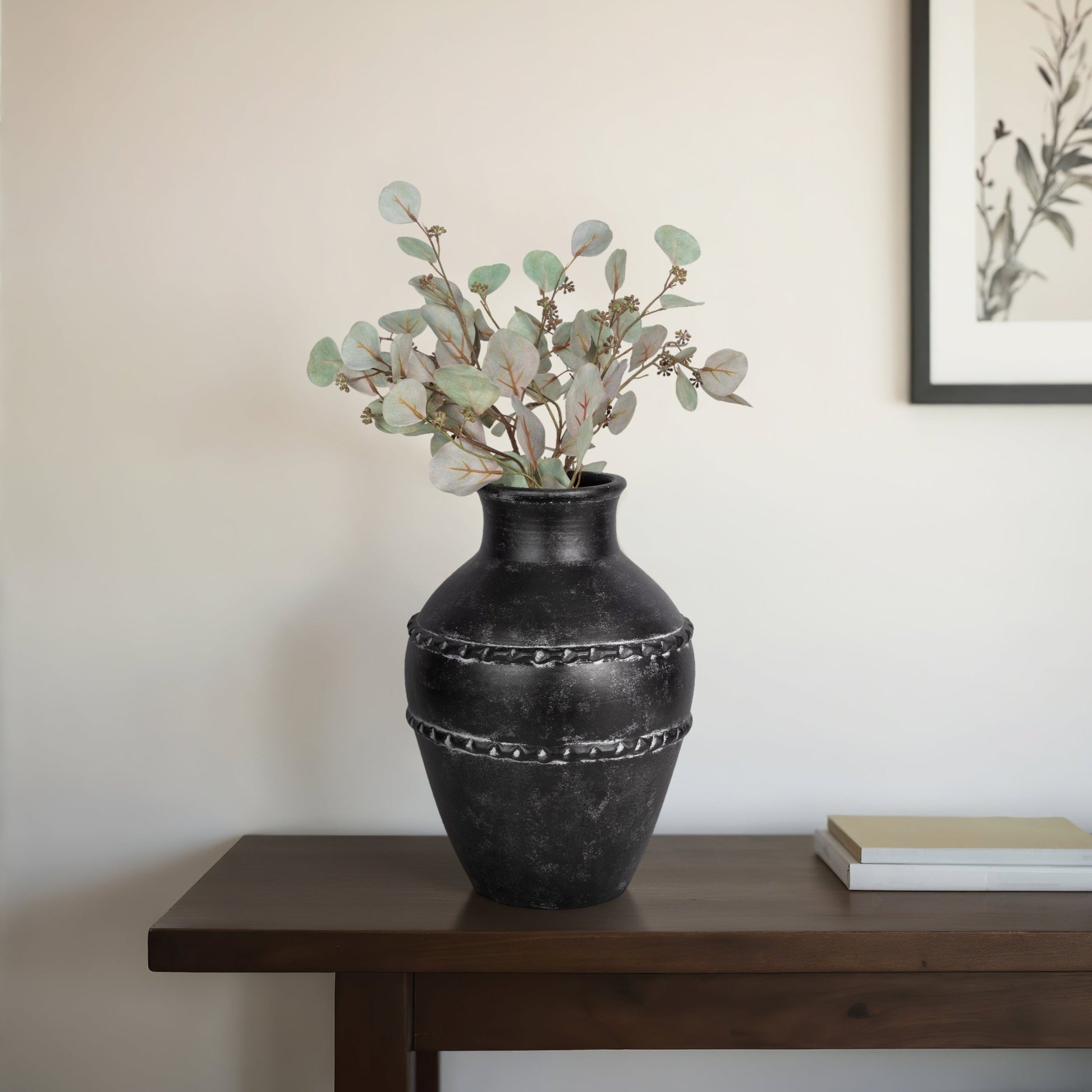 Traditional Terracotta Vase, Black Vases and Jars| Sagebrook Home