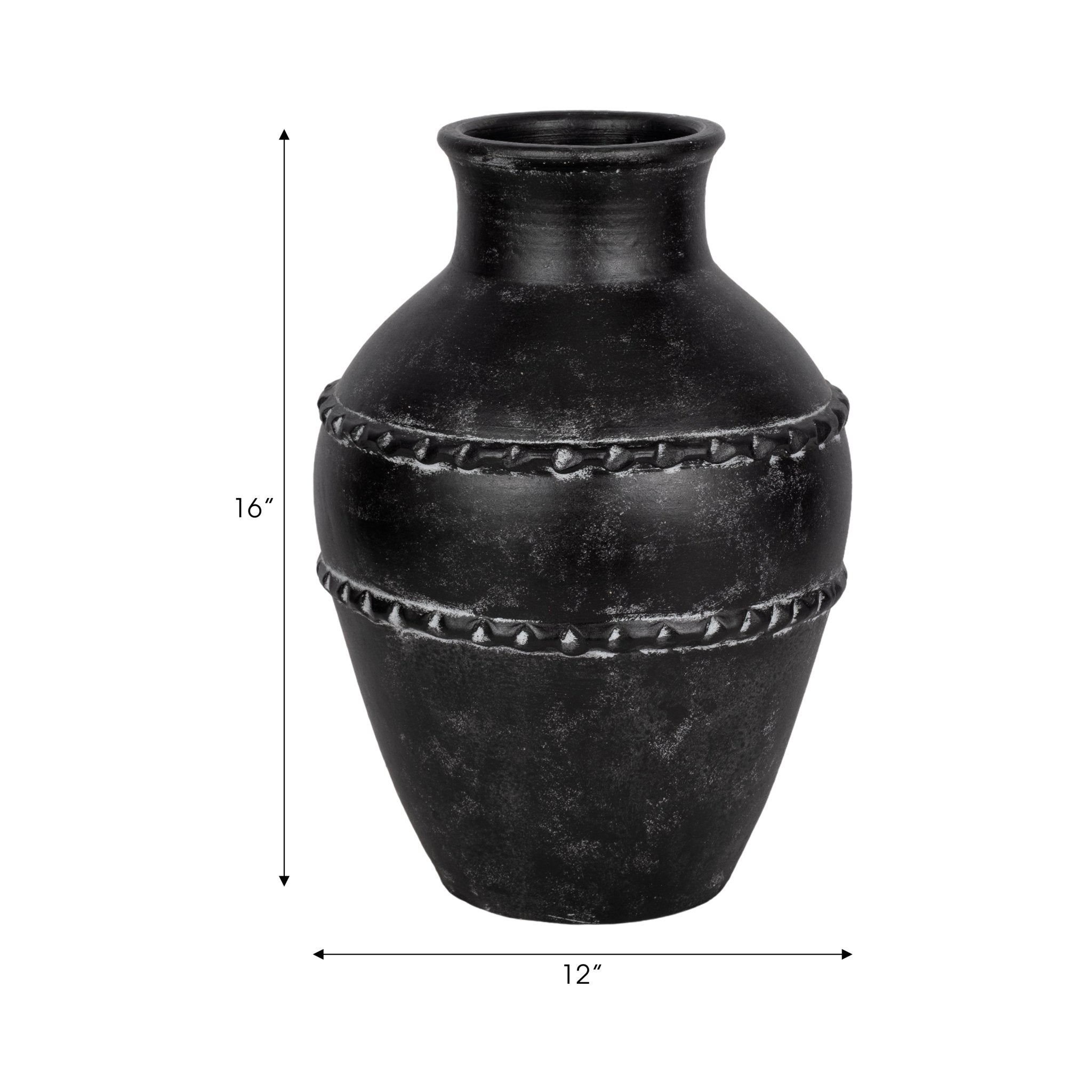Traditional Terracotta Vase, Black Vases and Jars| Sagebrook Home