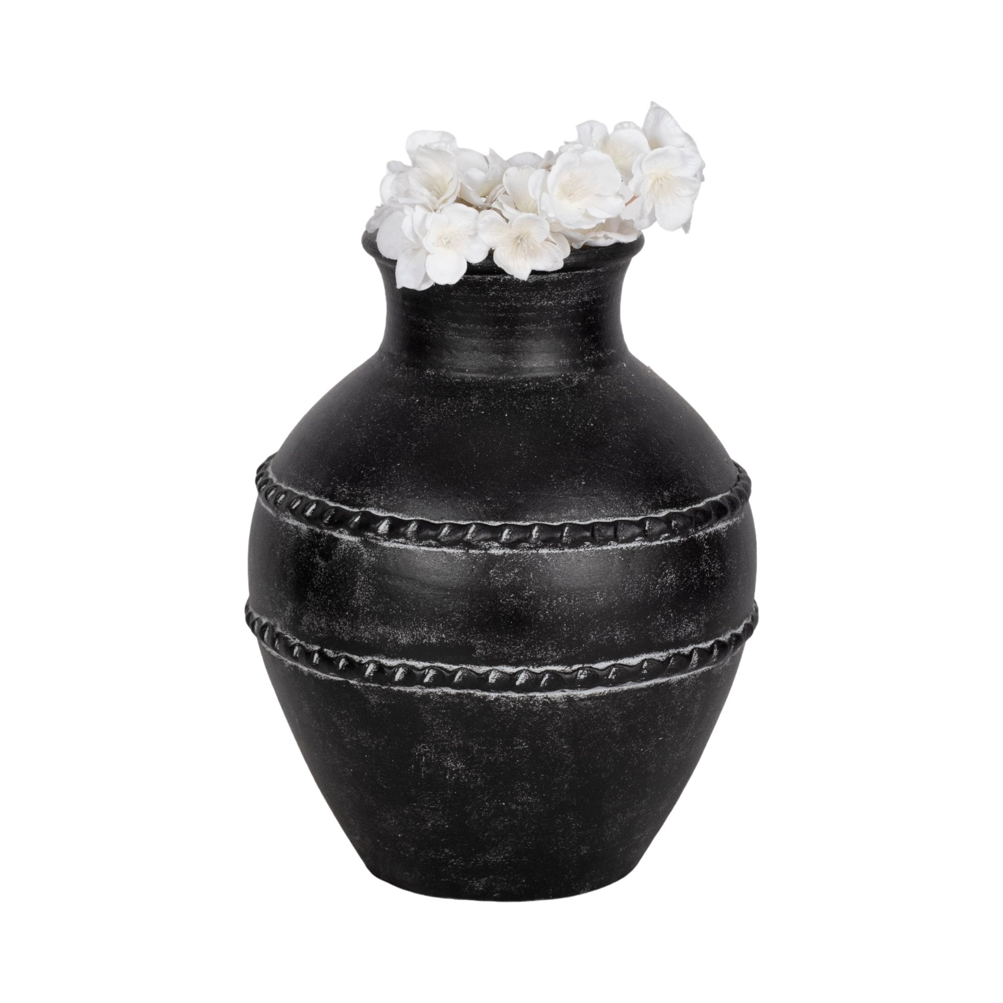 Traditional Terracotta Vase, Black Vases and Jars| Sagebrook Home