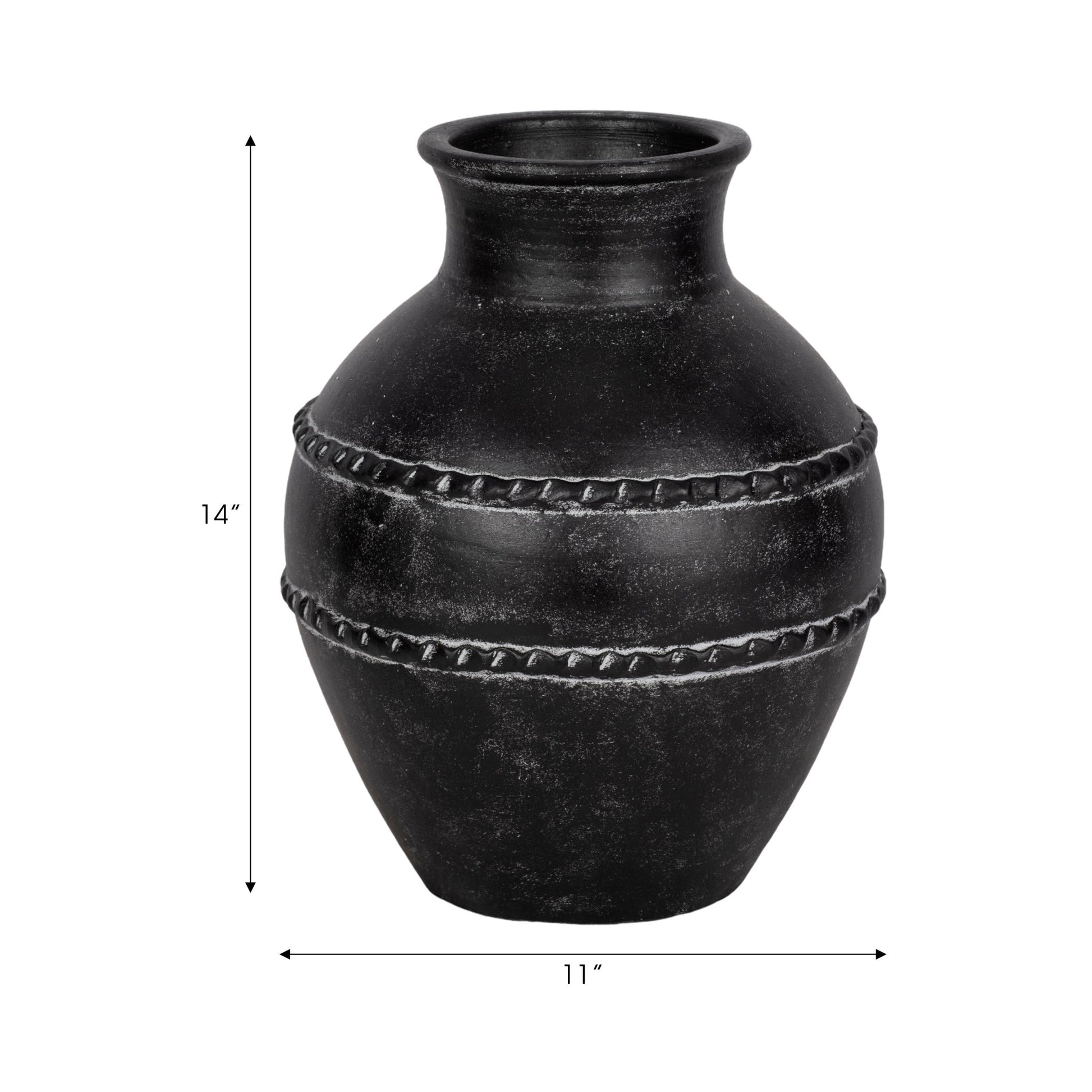 Traditional Terracotta Vase, Black Vases and Jars| Sagebrook Home