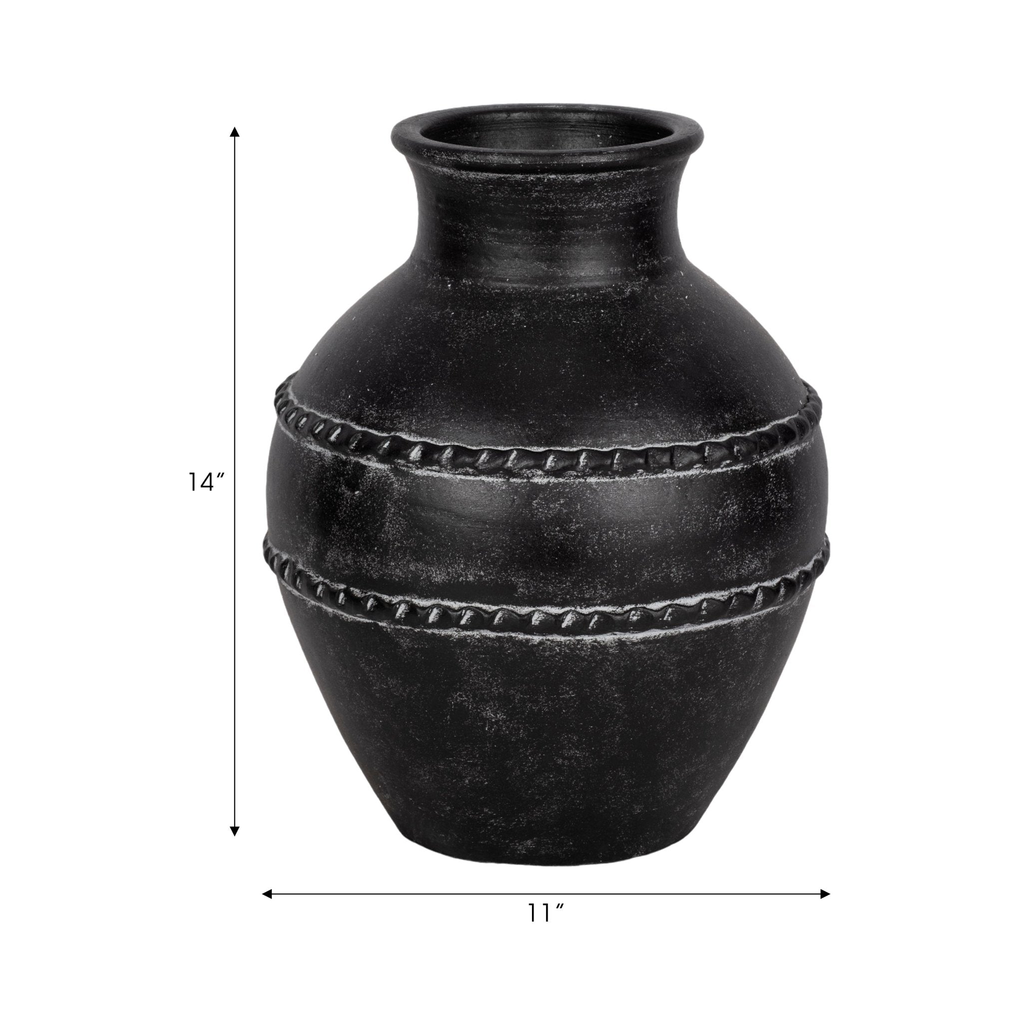 Traditional Terracotta Vase, Black Vases and Jars| Sagebrook Home