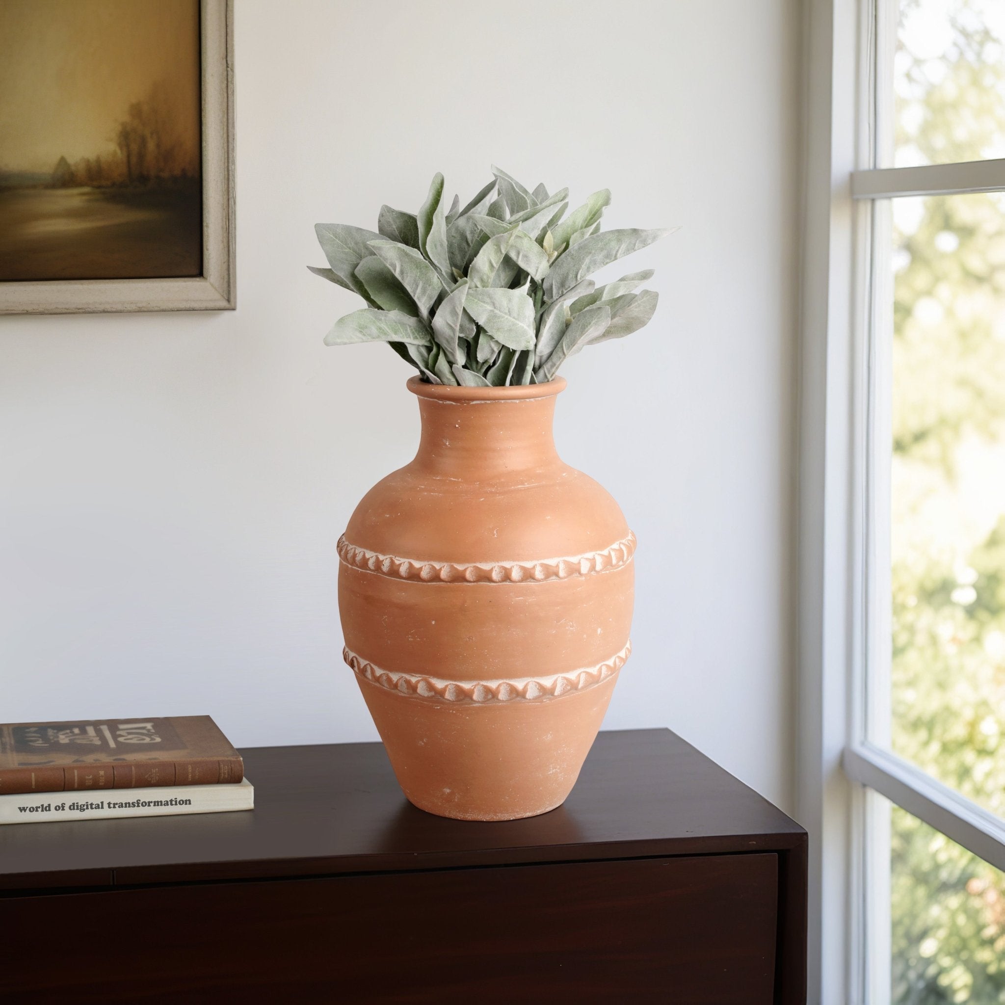 Traditional Terracotta Vase, Terracotta Vases and Jars| Sagebrook Home