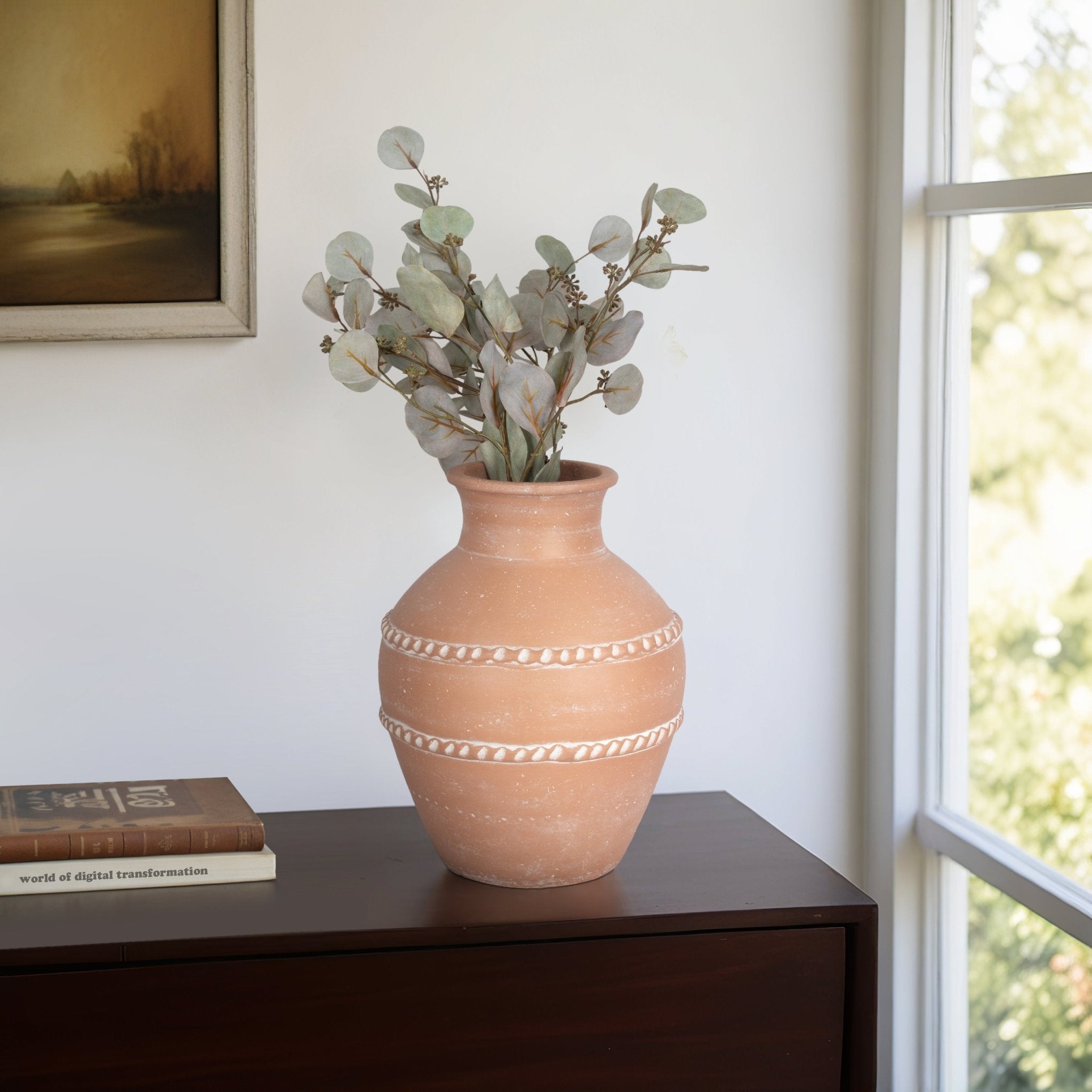 Traditional Terracotta Vase, Terracotta Vases and Jars| Sagebrook Home