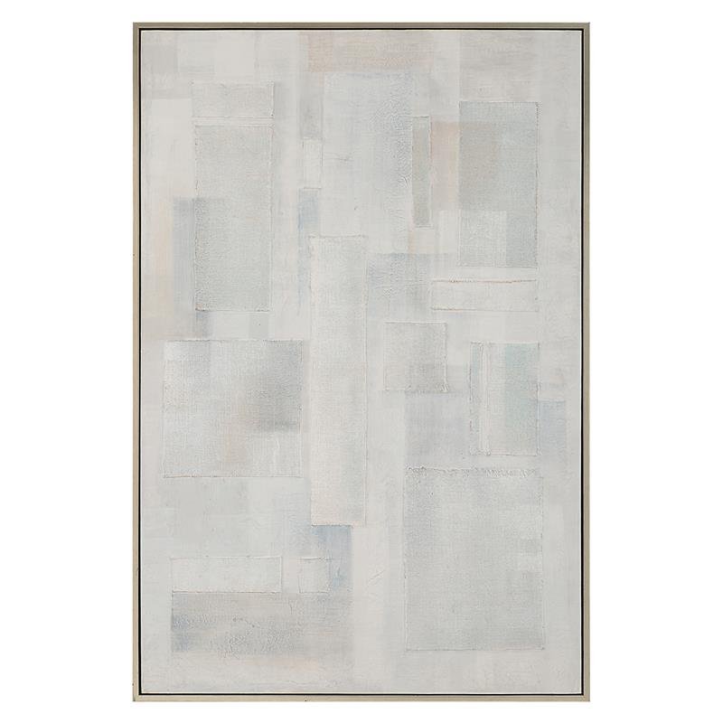 Tranquil Grids Hand Painted Canvas - Al Rugaib Furniture