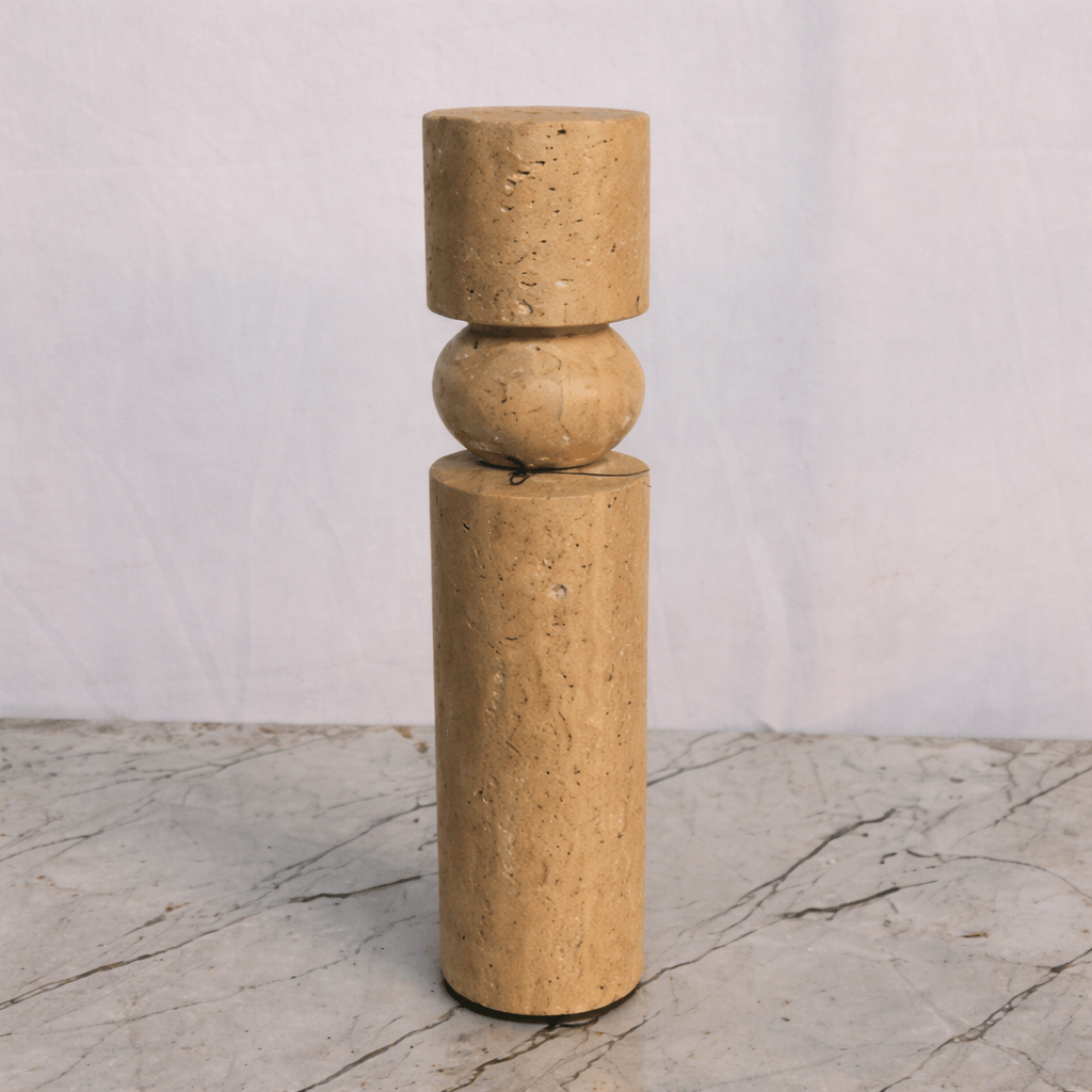 Travertine Candle Holder Large Candle Holders| Roots Furniture