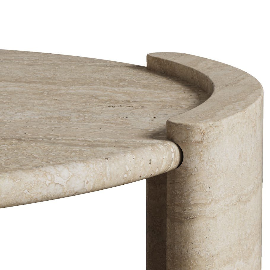 Travertine Finish Side Table Coffee Tables| Roots Furniture