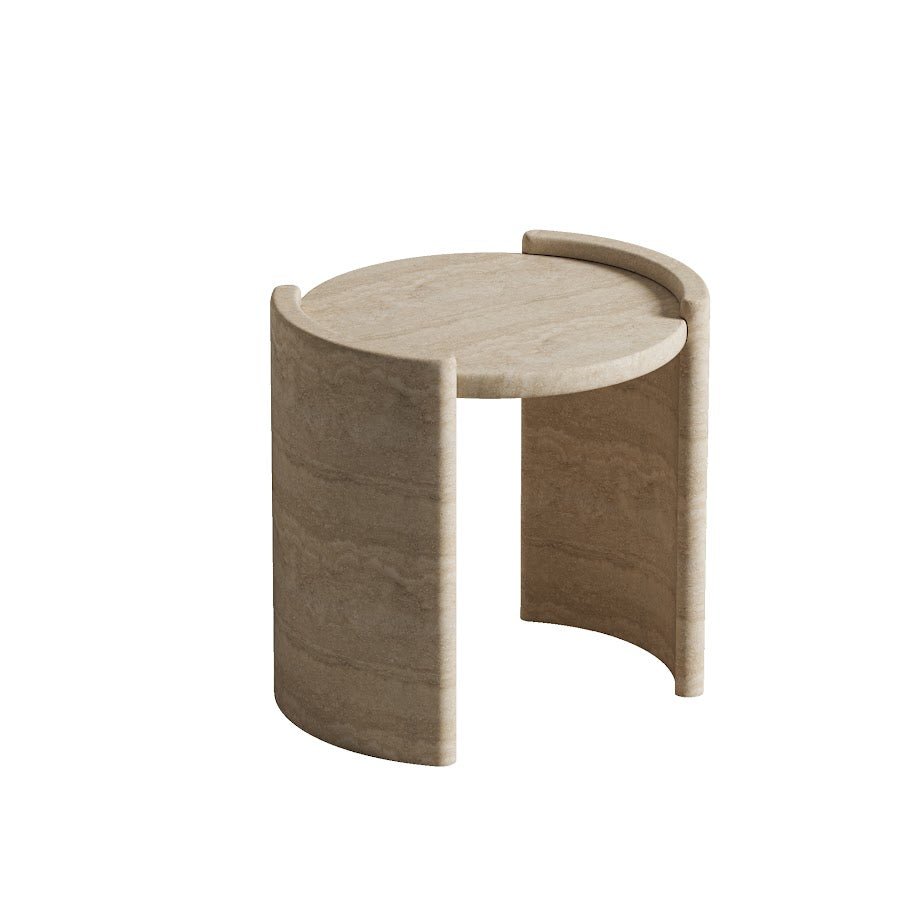 Travertine Finish Side Table Coffee Tables| Roots Furniture
