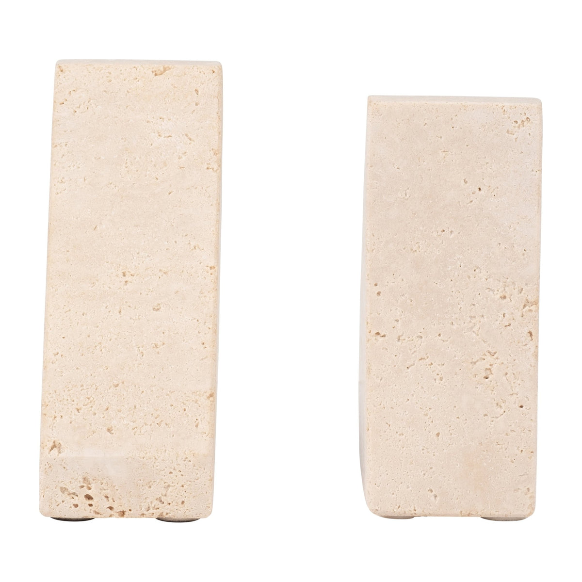 TRAVERTINE, S/2 5" TRIANGLE BOOKENDS, TAN Table Decors| Sagebrook Home