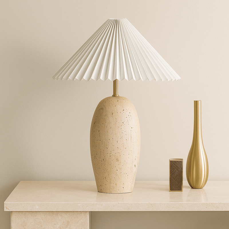 Travetine Table Lamp - Al Rugaib Furniture